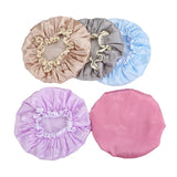 1Pcs Women's Elastic Band Satin Silky Bonnet Sleep Cap Hair Care Hair Dryers Female Hair Protect Bonnet Nightcap Satin Bath Cap