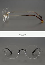 2024 Pure Titanium Round Rimless Glasses Frame Simple Fashion Men Women Small Faces Eyeglasses Light Weight Frameless Spectacles
