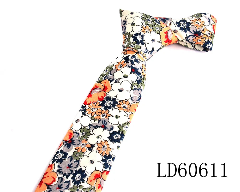 Print Skinny Neck Ties  For Men Women Slim Cotton Tie For Boys Girls Suits Ties For Wedding Party Men's Necktie Gifts Gravatas