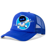 Astro Bot Kids Vintage Mesh Baseball Cap Adult Sun Hat Adjustable Breathable Sun Caps Summer Parents-child Hats Birthday Gifts