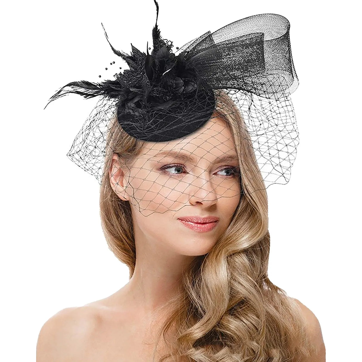 Fascinators For Women Tea Party Headband Hat Flower Mesh Ribbons Feathers Hair Clip For Wedding Cocktail Headband Accessories