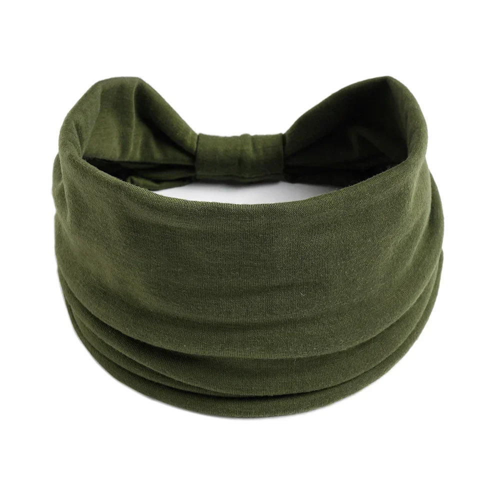 Boho Headbands For Women Fashion Stretch Wide Hair Bands Knoted Turban Yoga Sweatband Elastic Head Bands Stylish Wrap Headbands