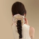 Women Lace Hair Scrunchies Girls Elastic Hair Bands Ponytail Holders Tie Hair Hoop Large Plaid Scrunchy Rubber Bands Headwear
