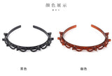 New Double Band Headbands for Women Hairstyle Fashion Non-Slip Hair Bands with Clips  Bezel Hair Hoop Hair Headwear 머리띠