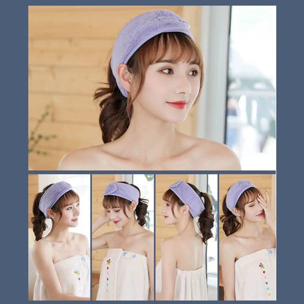 Fashion Headbands Wash Caps Shower Cosmetic Facial Adjustable Turban Tiara Turban Hairband Head Band