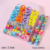 120 件套 Hair Accessories Set for Girls Colorful Bowknot Hair Band Children Ponytail Holder Hair Ties Kids Elastic Rubber Bands