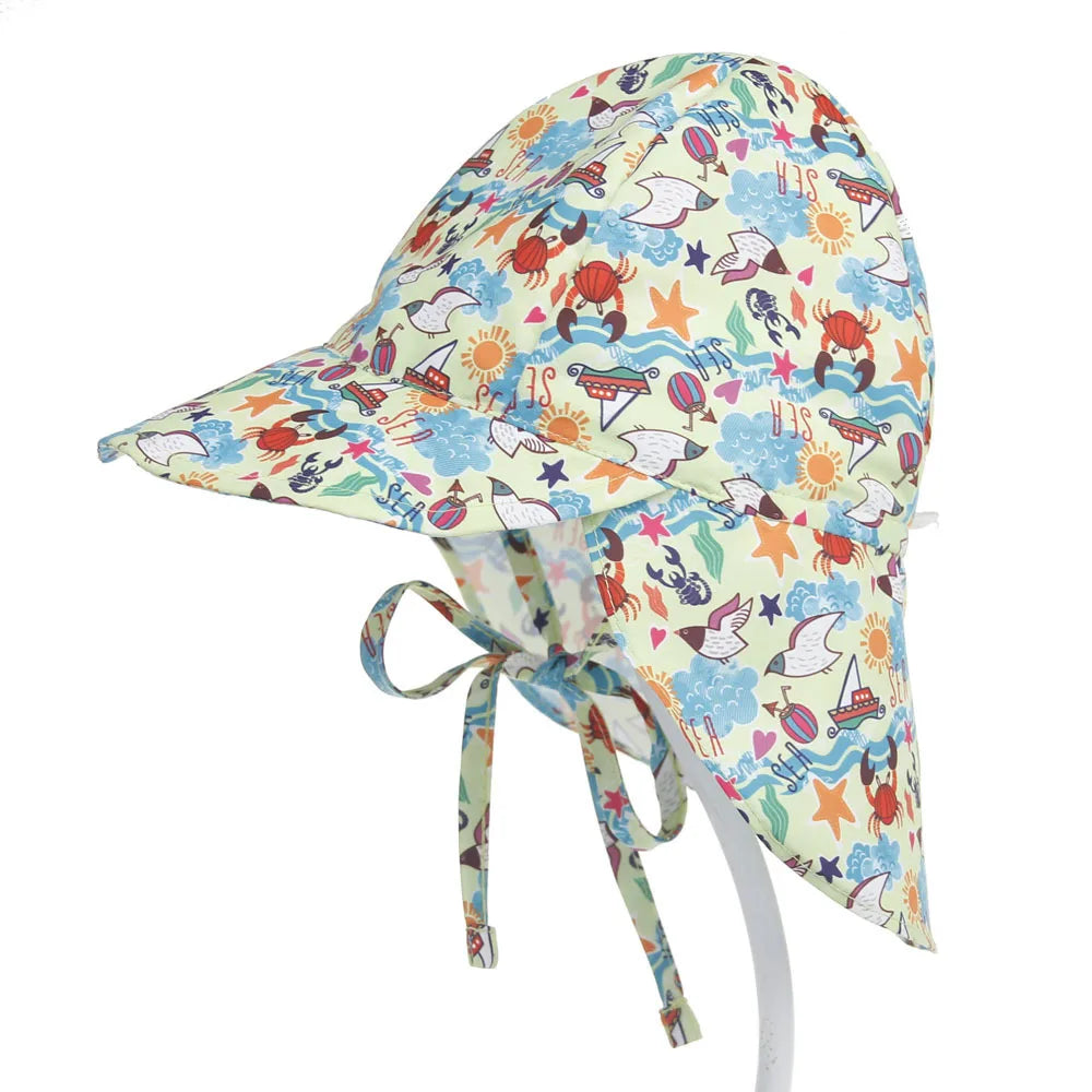 2023New Summer Baby Sun Hat Baby Girls Boys Caps Cartoon Panama Children's Hat UV Protection Travel Beach Kid Bucket Hat SPF 50+