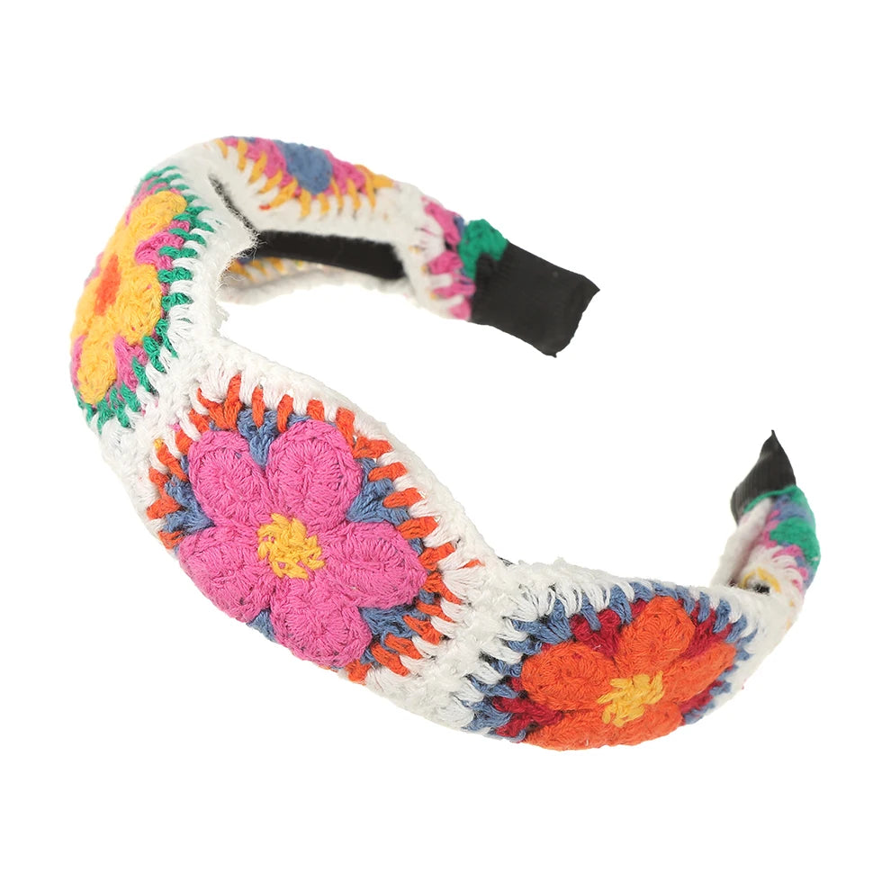 Ethnic Style Knitted Headbands New Fashion Hairbands for Women Non-slip Wide Headbands