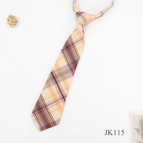 Lazy JK Ties Women Plaid Neck Tie Girls Japanese Style for Jk Uniform Cute Necktie Plaid Uniform School Accessories