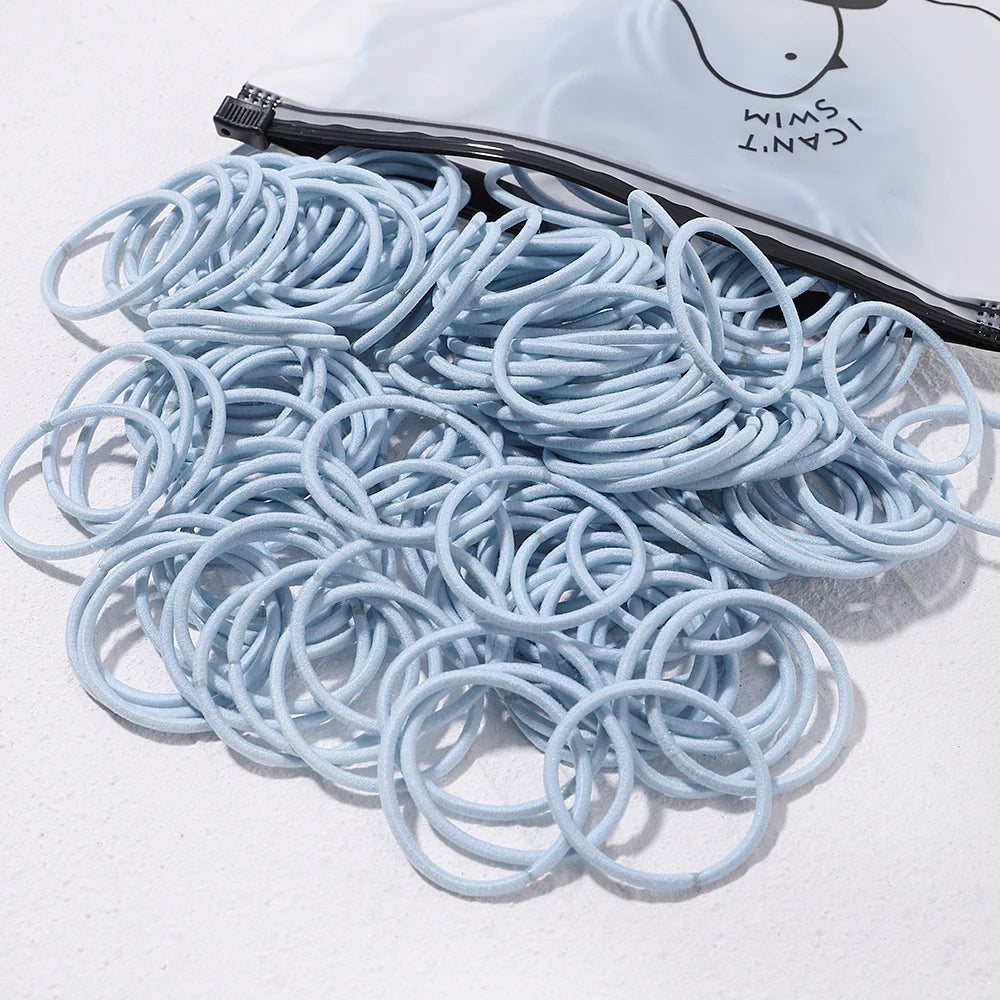 50PCS Macaron Rubber Band Hairband Headband High Elastic Durable Hair Ring Tied High Ponytail Women's Kids Hair Headwear