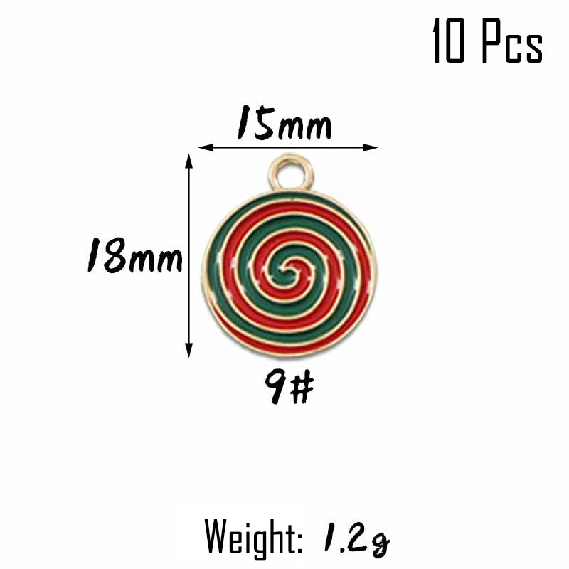 XIYAWANG 10Pcs Christmas Tree Decoration Christmas Candy Cane Lollipops Red and White Candy Pendants Home Decor New Year Navidad