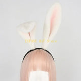 49MF Lovely Bunny Ear Hair Hoop Hair Holder Live Broadcasting Spring Cosplay Party Headwear for Teens Woman