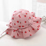 Sweet Baby Summer Hat for Girls Cotton Fruit Print Kids Bucket Hats Bowknot Princess Children Sun Cap Beach Travel 1-3Y