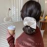 Korean Woman Big Elegant Silk Elastics Hair Band Girls Solid Color Scrunchies Hair Ties Ladies Ponytail Hold Hair Accessories