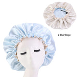 Double-Sided Sleeping Hat Adjustable Nightcap Bathing Hat Girl Sleep Protector Tool