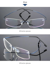 Titanium Alloy Ultra-Elastic Frameless Metal Glasses Frame for Men and Women, Rimless Myopia Prescription Glass Frames FJ868
