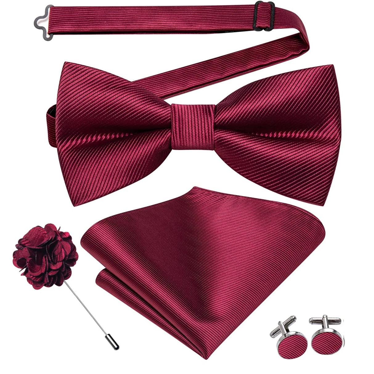 Hi-Tie Luxury Gold Silk Bow Ties for Men Fashion Men's Yellow Bowtie Handkerchief Cufflinks Brooch Set butterfly  Wedding Set