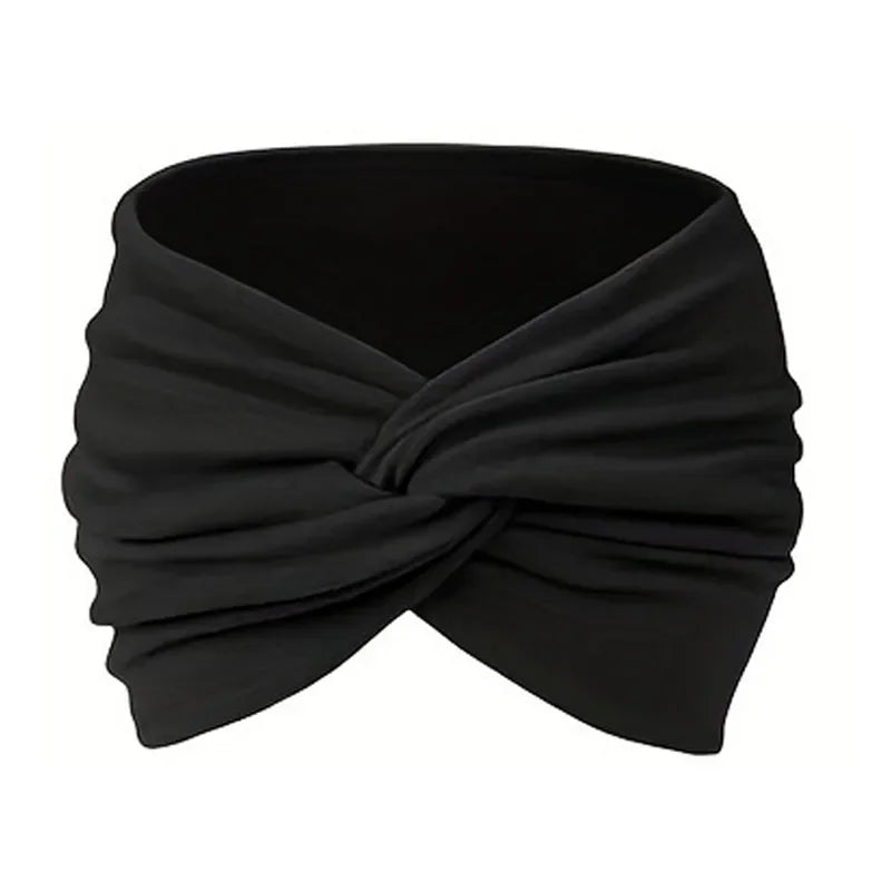 Women Sport Headbands African Wide Hair Wrap Turban Twist Headband for Women Workout Stretch Non-slip Sweatband Hairbands