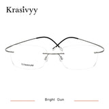 Krasivyy Pure Titanium Rimless Glasses Frame Men Prescription Eyeglasses Germany Women Myopia Optical Frame Screwless Eyewear