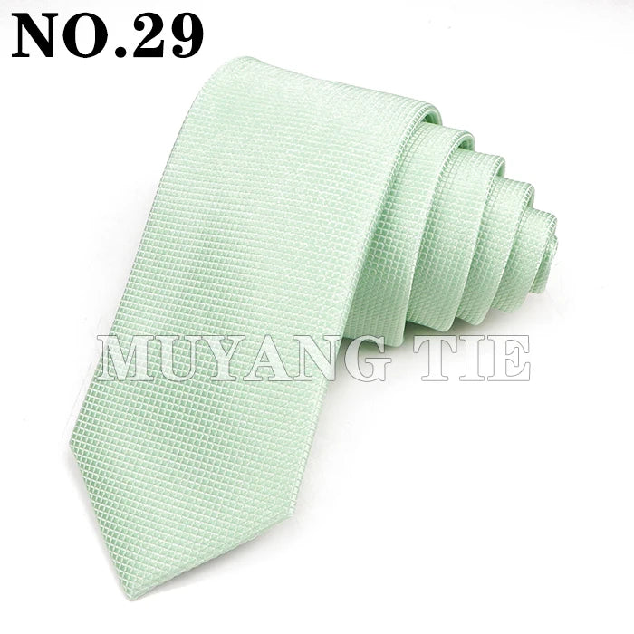 6cm Mens Business Tie Formal Plaid Jacquard Polyester Necktie Narrow Classic Corbata Neckwear Gravata Wedding