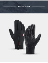 Autumn Winter Motorbike Gloves Men Women Windproof Anti-slip Touchscreen Fleece Keep Warm for Work Gloves Men Sports Bike Black