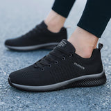 Men Running Sneakers Lightweight Athletic Shoes Classical Mesh Breathable Lace-up Outdoor Walking Shoes Male Tennis Shoes