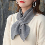 Autumn Winter Scarf Soft Neck Scarf Girls Knitted Sweater Bowtie Women Casual Cross Fishtail Scarf Straps Ladies Shawl