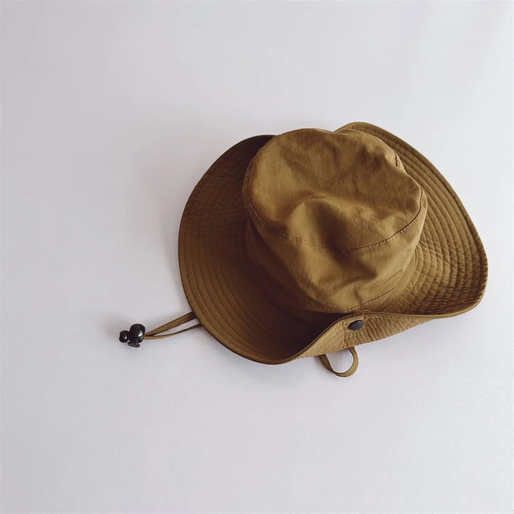 New Children Bucket Hats Summer Solid Color Sunhat Kids Fishing Hat Sunshade Visor Boys Girls Outdoor Fashion Beach Cap For 2-6Y