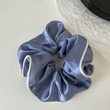 Korean Woman Large Elegant Satin Elastics Hair Band Solid Color Scrunchies Hair Ties Ladies Ponytail Hold Girls Hair Accessories