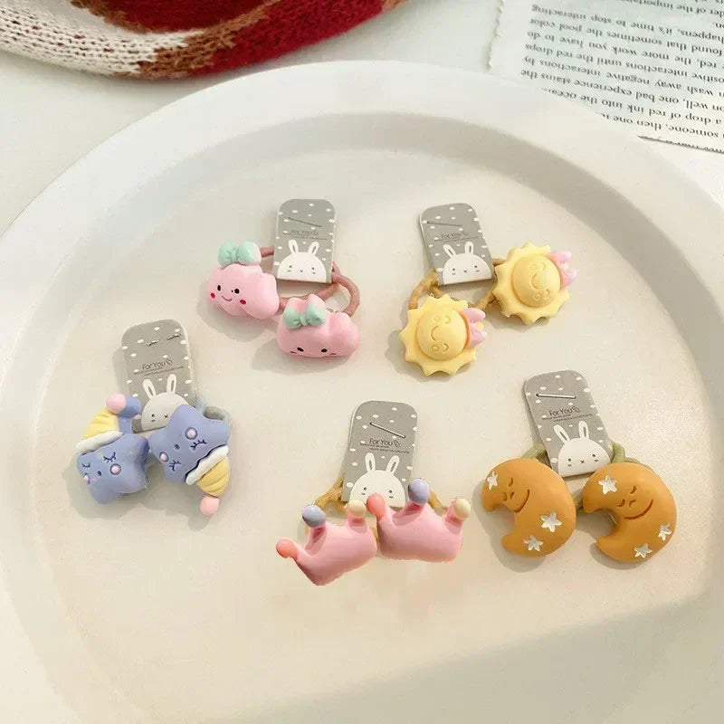 Hair Accessories Girls Bands Bandeau Cheveux Scrunchies Elastic Fille Korean Haarband Rubber Brown Children Gomas Gift Kids