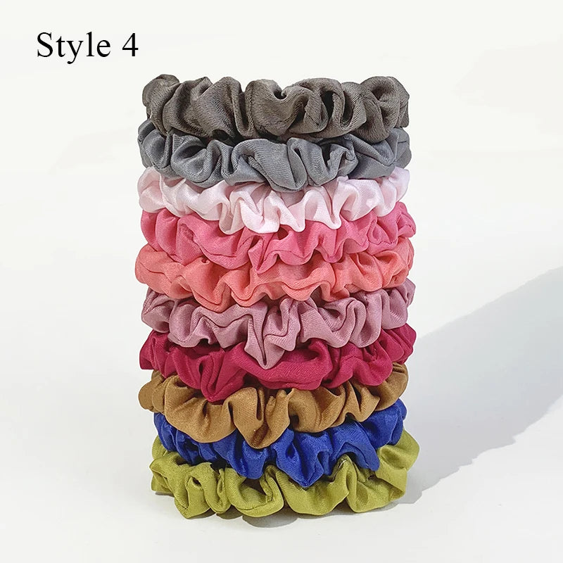 10pcs/pack Solid Color Elastics Hair Ties For Women Thick Hair Soft No Hurt Hair Ponytail Holder Hair Rope Hair Accessories Hot