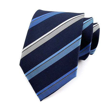 New 8cm Mens Tie Striped Patterned Man Necktie Neck Tie Jacquard Woven Ascot Cravat Neckwear For Gentleman Wedding  Party