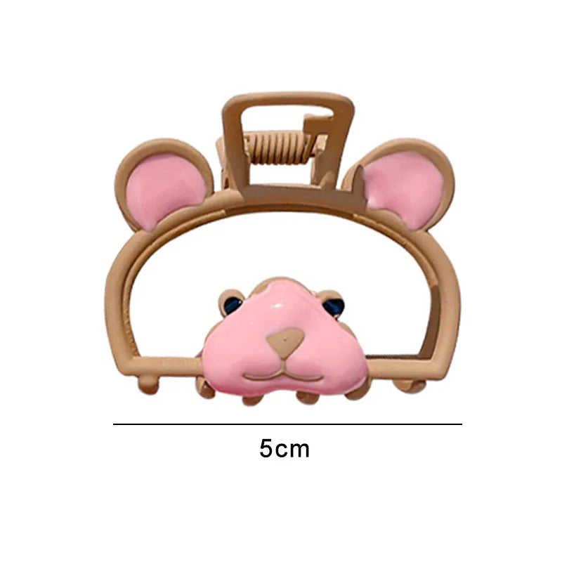 2023 Kawaii Hair Clip Bear Cherry Cat Alloy Girls Hair Claws Clips for Women Hair Accessories Korean Trendy Hairpins Head Wear
