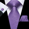 Hi-Tie Purple Lilac Floral Striped Silk Elegant Tie For Men Groom Wedding Men Necktie Pocket Square Cufflink Accessory Wholesale