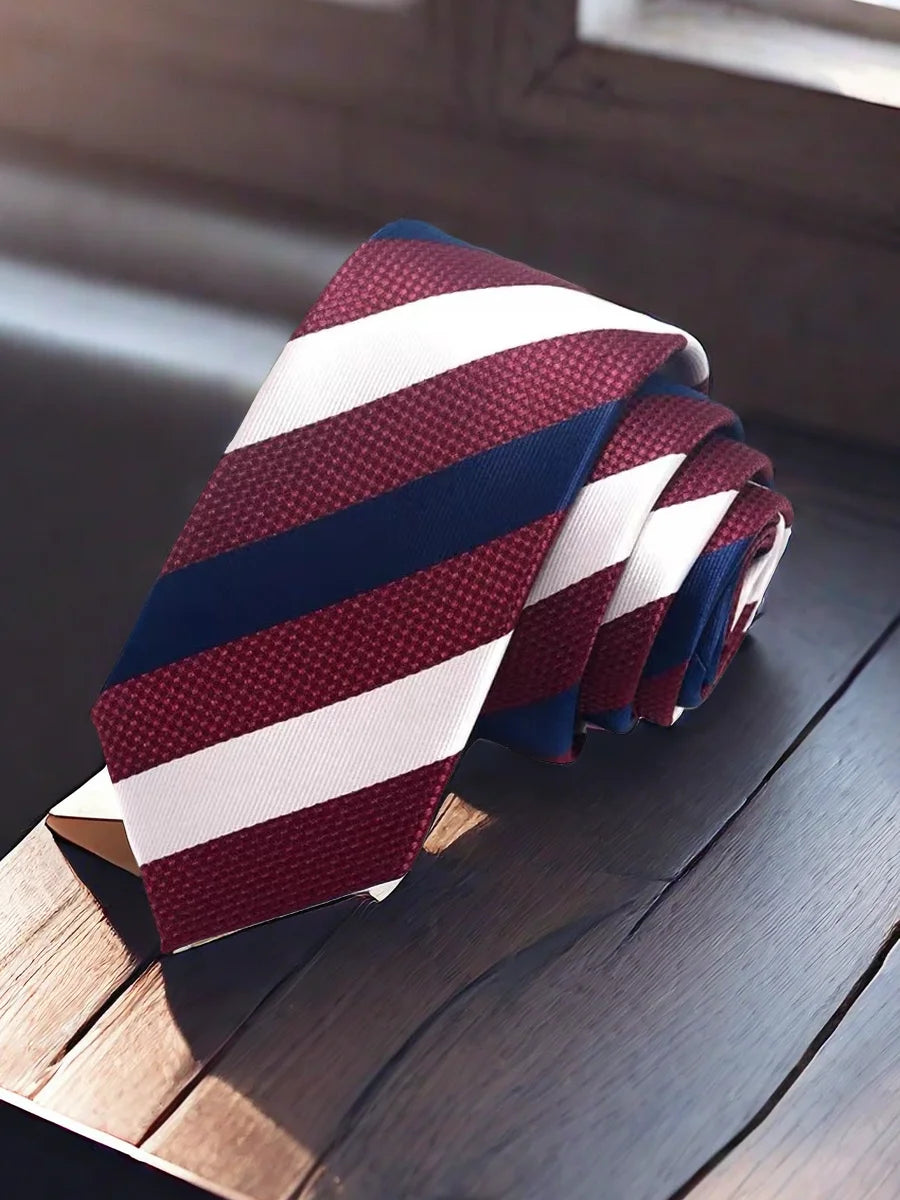 Men ties necktie Men's vestidos business wedding tie Male Dress legame gift gravata England Stripes JACQUARD WOVEN 6cm