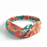 Fashion WomenFloral Headband Hair Accessories Leopard Cross Knotted Bow Chiffon Hair Band Girls Headdress Ladies Hoop Headwear