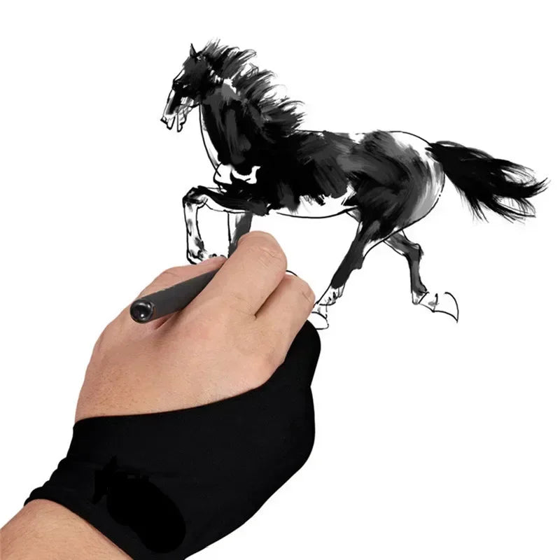 2 Finger Anti-mistouch Painting Gloves Tablet Screen Touch Glove Artist Drawing Write Glove Anti-Fouling for IPad Screen Board