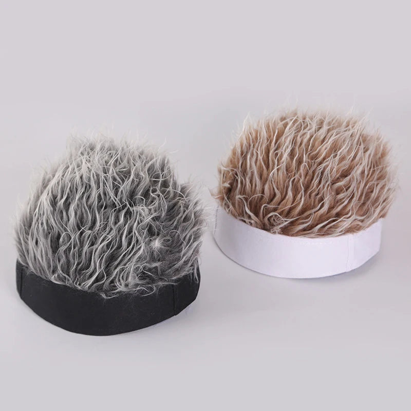 Baseball Cap Men Women Beanie Wig Hat Fun Short Hair Caps Breathable Soft for Party Toupee Hats Outdoor