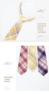 Lazy JK Ties Women Plaid Neck Tie Girls Japanese Style for Jk Uniform Cute Necktie Plaid Uniform School Accessories