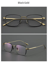 Xbora Men's Ultra-Light Pure Titanium Glasses Frame Business Square Flexible Optical Women's Prescription Eyelasses 1908