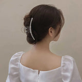 Simulated Pearl Hair Claws for Women Korean Acrylic Hair Clips Girls Large Size Barrette Shark Clip Fashion Hair Accessories