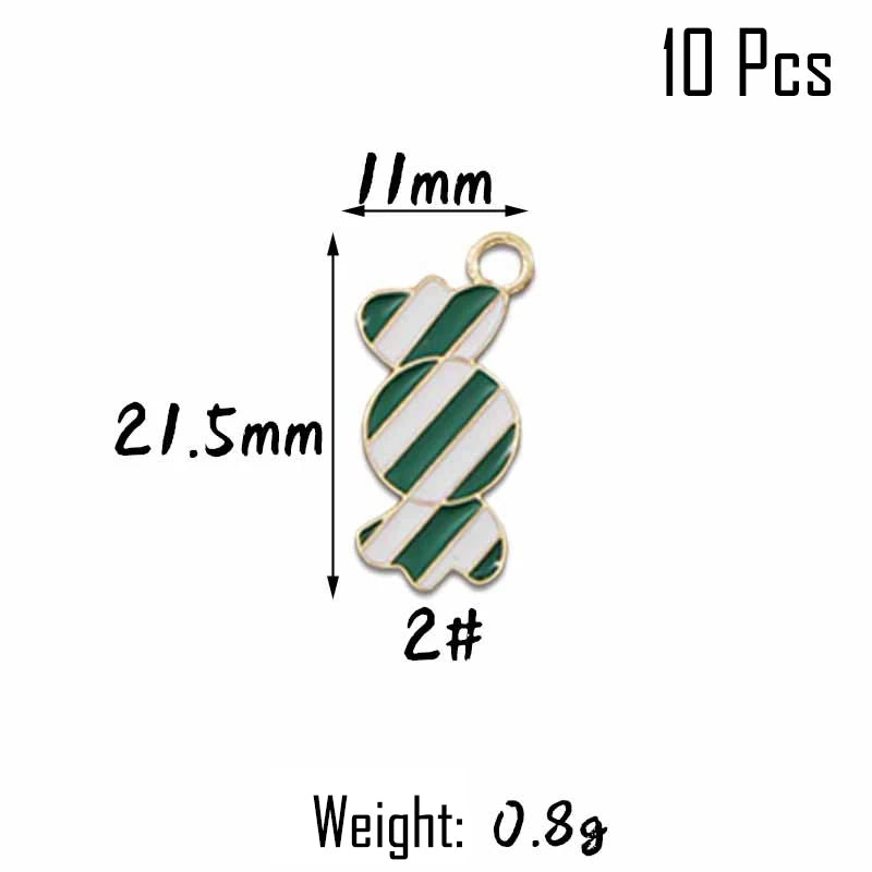 XIYAWANG 10Pcs Christmas Tree Decoration Christmas Candy Cane Lollipops Red and White Candy Pendants Home Decor New Year Navidad
