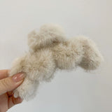 New Plush Hair Claw Women Elegant Acrylic Hairpins Faux Fur Hair Clip Barrette Crab Headwear for Girls Hair Accessories