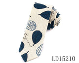 New Designer Print Ties Casual Narrow Necktie Ties for Men Hip-hop Party Floral Cotton Skinny Tie Cravat