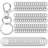 100PCS Swivel Clasps Lanyard Snap Hooks with Key Rings Key Chain Clip Hooks Lobster Claw Clasps for Keychains Jewelry DIY Crafts
