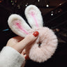 Women Girl Cute Cartoon Hair Scrunchies Panda Cows Cat Rabbit Plush Elastic Hair Bands Sweet Pontail Ties Christmas Accessories
