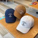 Boat Anchor Embroidered Baseball Cap Female Retro Couple Soft Top Street Peaked Cap Men's Hat