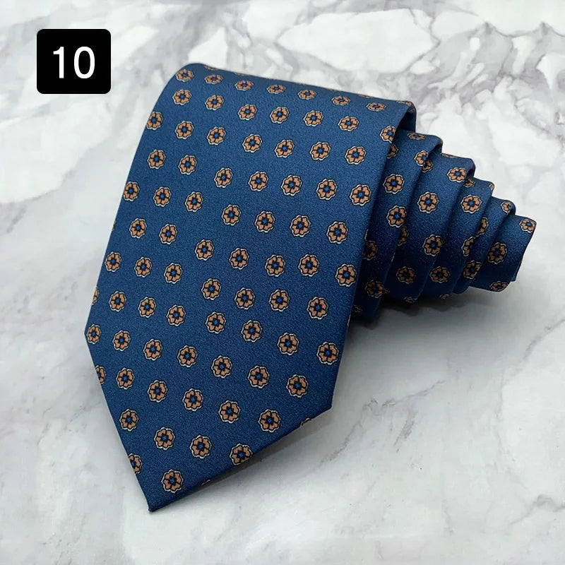 MUGIVALA 8cm New Fashion Men's Floral Tie Necktie Suit Men Business Wedding Party Formal Neck Ties Gifts Cravat Floral Blue