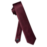 Burgundy Red Luxury Men's Tie Pocket Square Clip Set Fashion Silk Exported Brand 6 CM Slim Necktie for Man Accessories Gifts