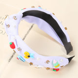 Knotted Wide Headbands Diadem For Back To School Pearls Pencil Hair Bands Kids Head Hoop Girls Children Daily Tiara Accessories